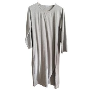 COYUCHI | Heather Gray Organic Cotton Solstice Tunic Nightgown | Large